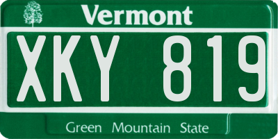 VT license plate XKY819