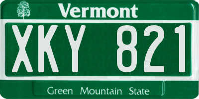 VT license plate XKY821