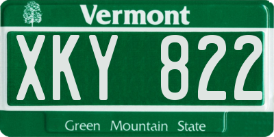 VT license plate XKY822
