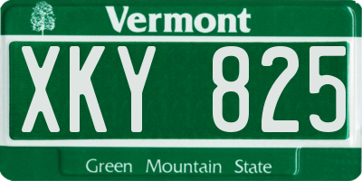 VT license plate XKY825