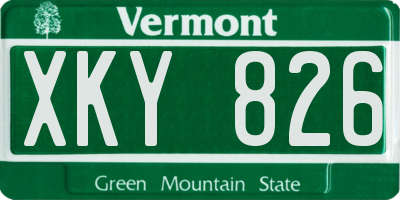 VT license plate XKY826