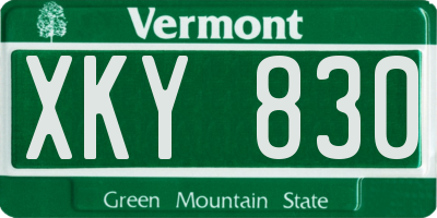 VT license plate XKY830