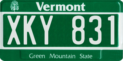 VT license plate XKY831