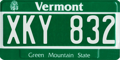 VT license plate XKY832