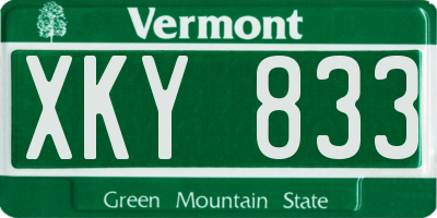 VT license plate XKY833