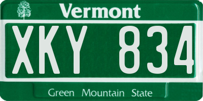 VT license plate XKY834