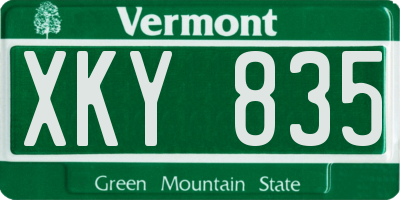 VT license plate XKY835