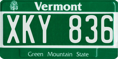 VT license plate XKY836