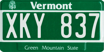 VT license plate XKY837