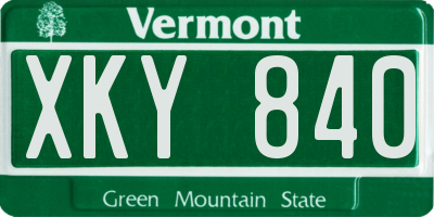 VT license plate XKY840
