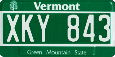 VT license plate XKY843