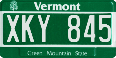 VT license plate XKY845