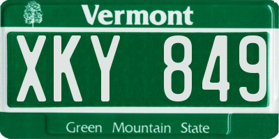 VT license plate XKY849