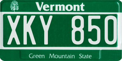 VT license plate XKY850