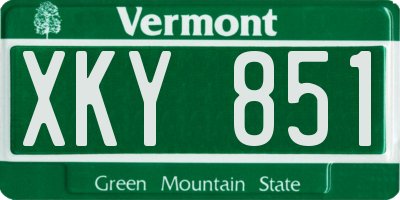 VT license plate XKY851