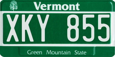 VT license plate XKY855