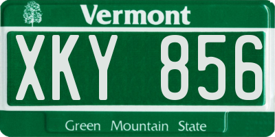 VT license plate XKY856