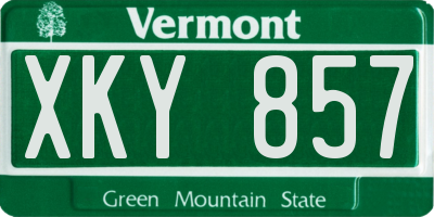 VT license plate XKY857