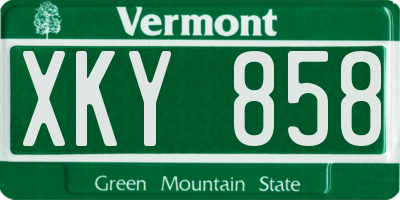 VT license plate XKY858