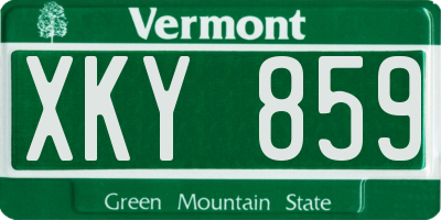 VT license plate XKY859