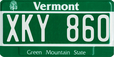 VT license plate XKY860