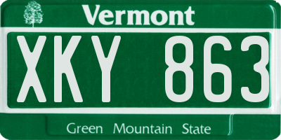 VT license plate XKY863