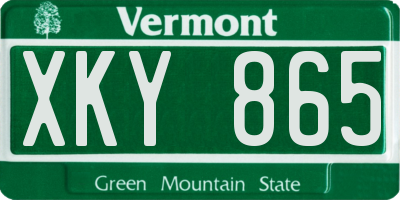 VT license plate XKY865