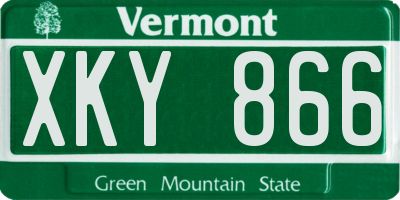 VT license plate XKY866