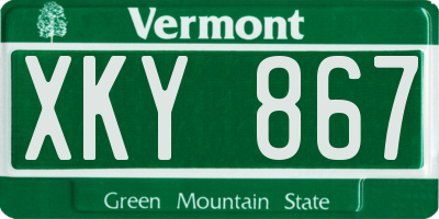 VT license plate XKY867