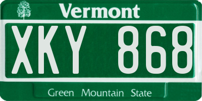 VT license plate XKY868