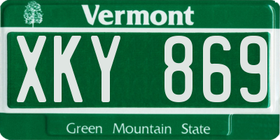 VT license plate XKY869
