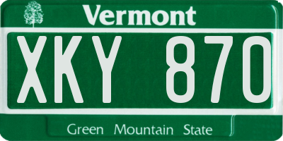 VT license plate XKY870
