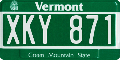 VT license plate XKY871