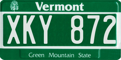 VT license plate XKY872