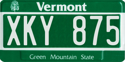 VT license plate XKY875