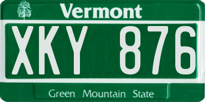 VT license plate XKY876