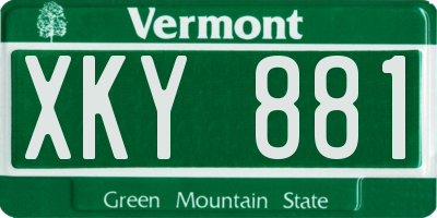 VT license plate XKY881