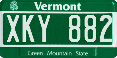 VT license plate XKY882