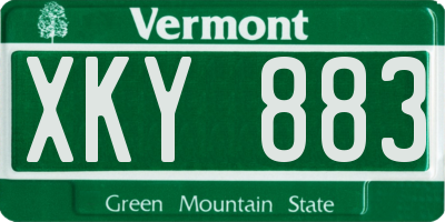 VT license plate XKY883