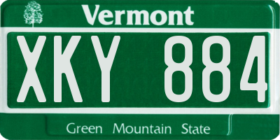 VT license plate XKY884