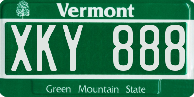 VT license plate XKY888