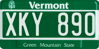 VT license plate XKY890