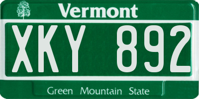 VT license plate XKY892