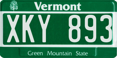 VT license plate XKY893