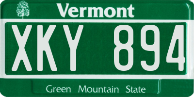 VT license plate XKY894