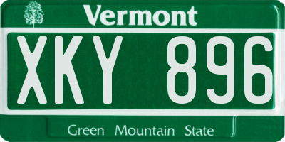 VT license plate XKY896