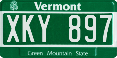 VT license plate XKY897