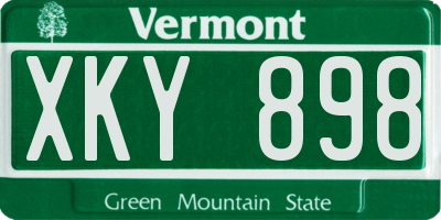 VT license plate XKY898
