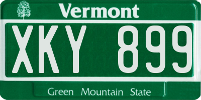 VT license plate XKY899