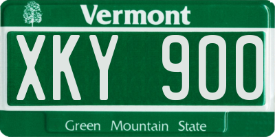 VT license plate XKY900